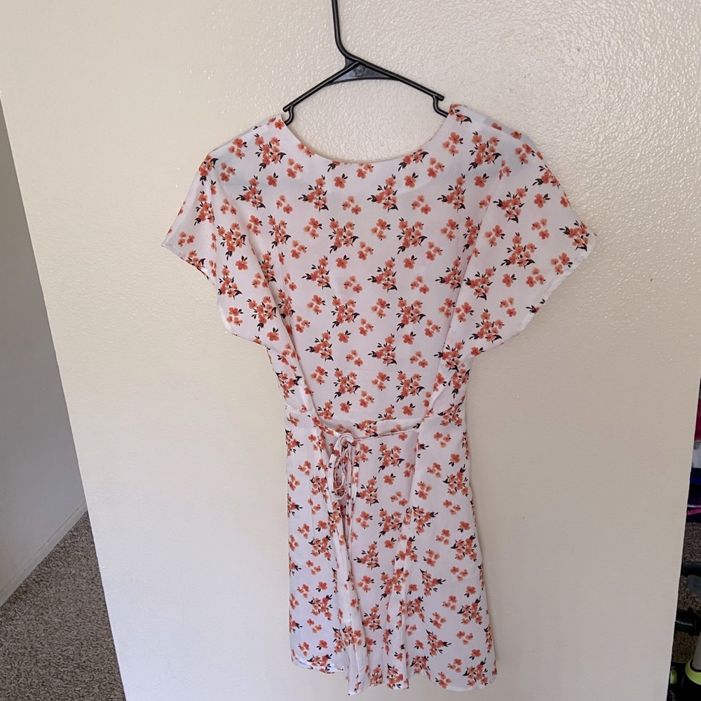 SHEIN dress with orange flower designs on it